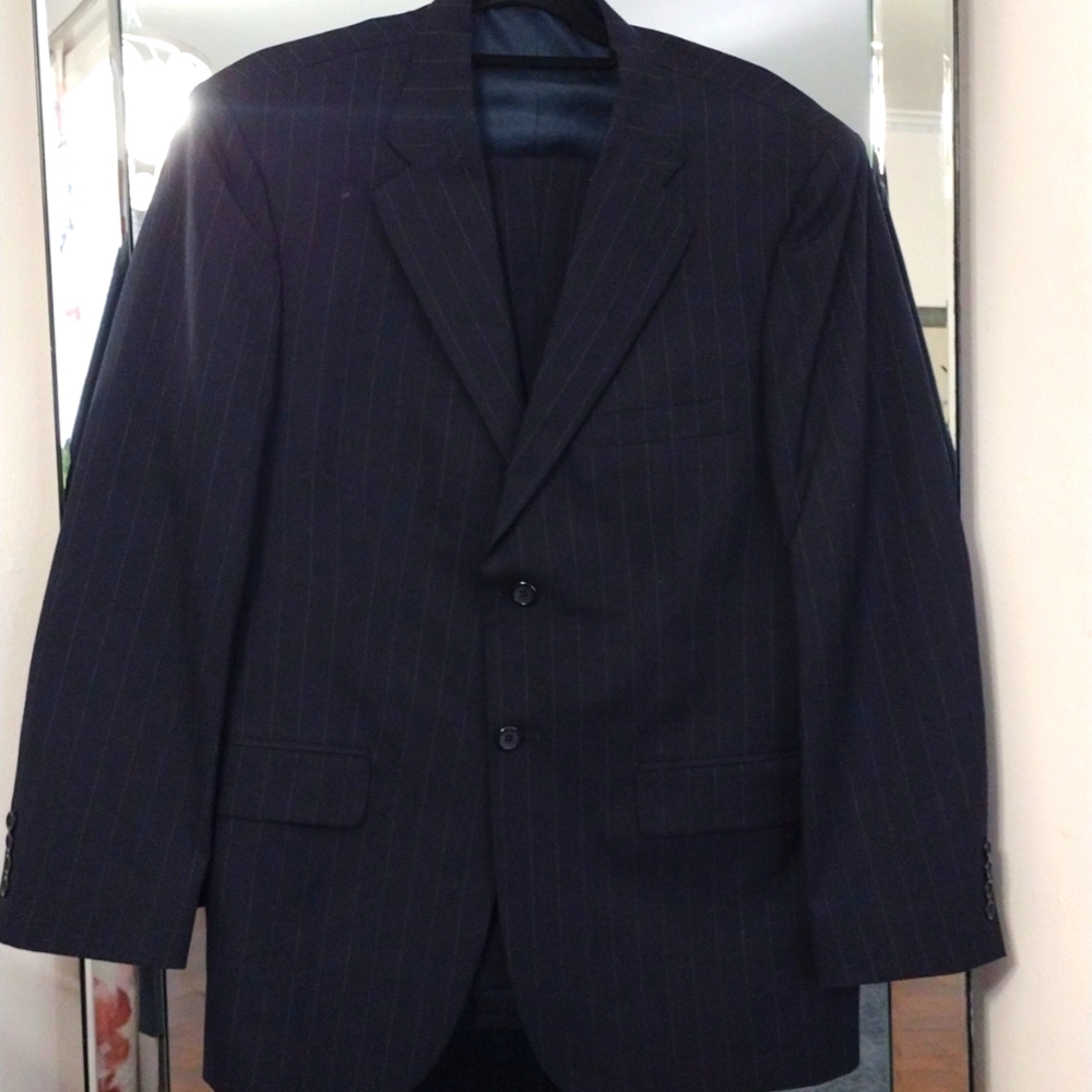 Navy Pen stripe Suit